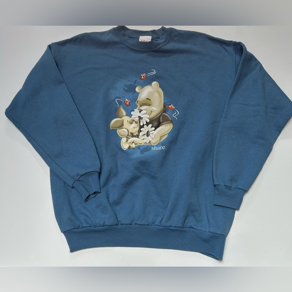 Vintage Disney Store Winnie The Pooh Navy Crewneck Sweatshirt Unisex Size L
